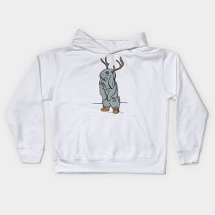 Cute Jackalope With Untied Boots Kids Hoodie